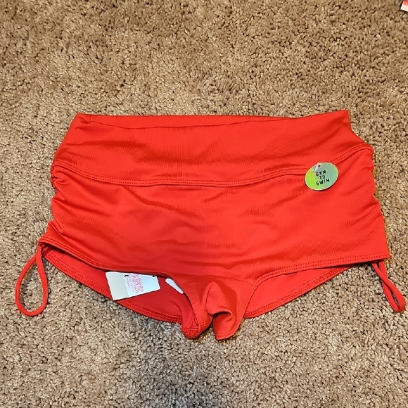Victoria's Secret Other - Pink Gym To Swim Red Shorts Bottoms Scrunch Sides Victoria's Secret New NWT E8